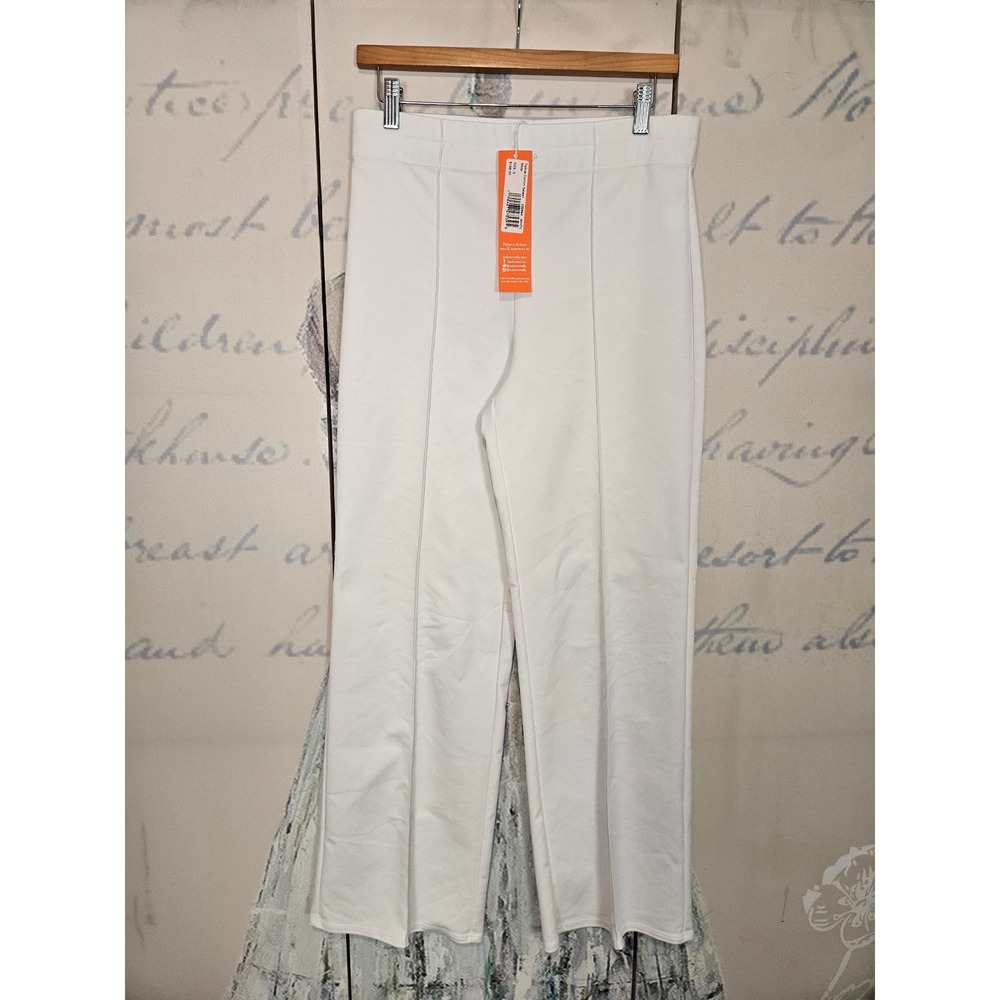 NWT Jude Connally Felicia Pants S White Cotton Sateen Wide Leg High Rise Pintuck